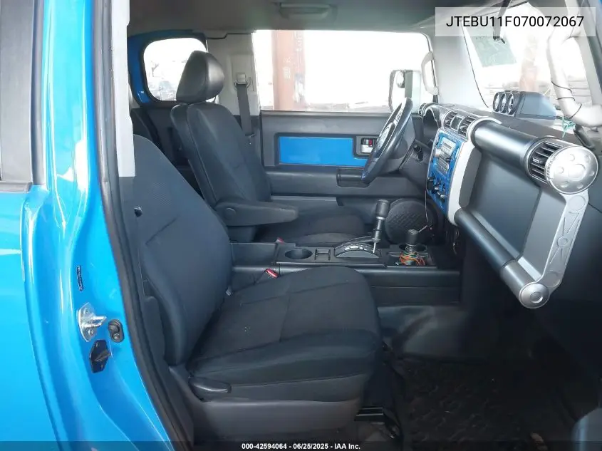 2007 Toyota Fj Cruiser VIN: JTEBU11F070072067 Lot: 42594064