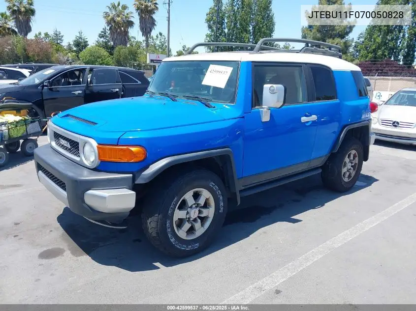 2007 Toyota Fj Cruiser VIN: JTEBU11F070050828 Lot: 42599537