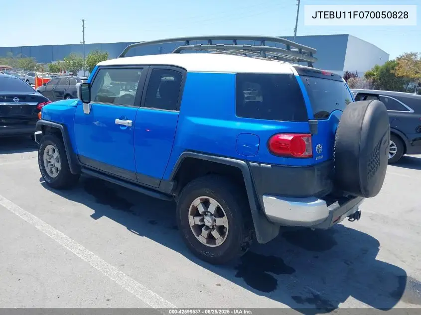 2007 Toyota Fj Cruiser VIN: JTEBU11F070050828 Lot: 42599537