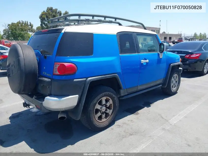 2007 Toyota Fj Cruiser VIN: JTEBU11F070050828 Lot: 42599537