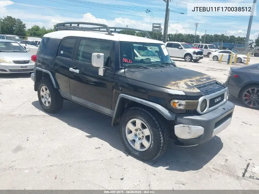 2007 Toyota Fj Cruiser VIN: JTEBU11F170038512 Lot: 42612575