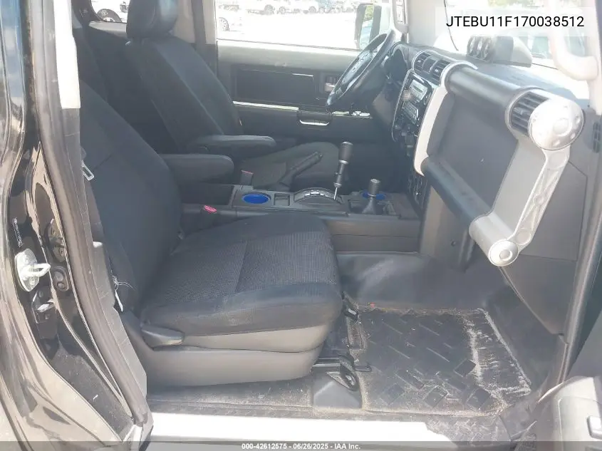 2007 Toyota Fj Cruiser VIN: JTEBU11F170038512 Lot: 42612575