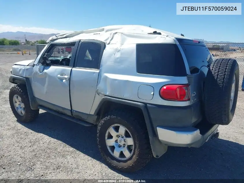 2007 Toyota Fj Cruiser VIN: JTEBU11F570059024 Lot: 42636882