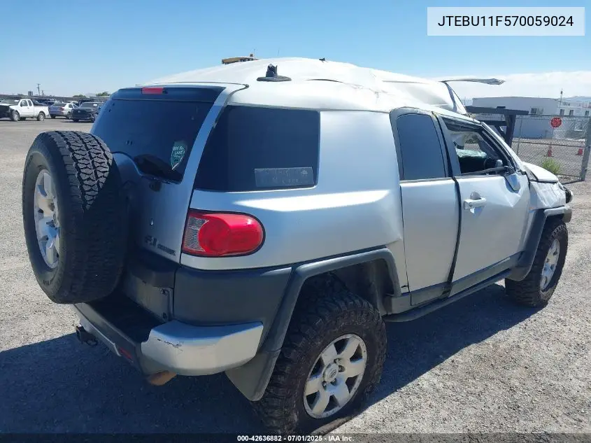 2007 Toyota Fj Cruiser VIN: JTEBU11F570059024 Lot: 42636882