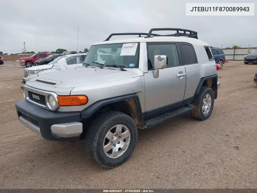2007 Toyota Fj Cruiser VIN: JTEBU11F870089943 Lot: 42653427
