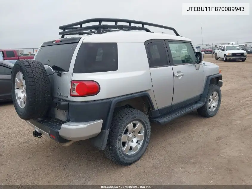 2007 Toyota Fj Cruiser VIN: JTEBU11F870089943 Lot: 42653427