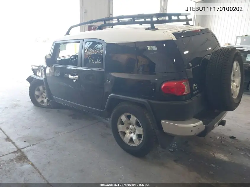 2007 Toyota Fj Cruiser VIN: JTEBU11F170100202 Lot: 42688374