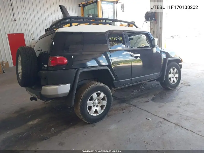 2007 Toyota Fj Cruiser VIN: JTEBU11F170100202 Lot: 42688374