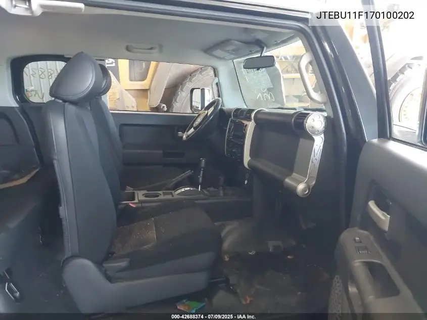 2007 Toyota Fj Cruiser VIN: JTEBU11F170100202 Lot: 42688374