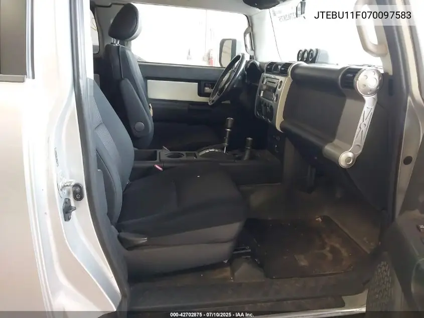 2007 Toyota Fj Cruiser VIN: JTEBU11F070097583 Lot: 42702875