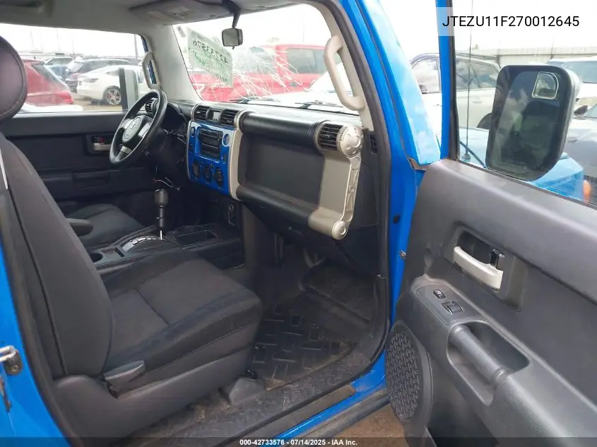 2007 Toyota Fj Cruiser VIN: JTEZU11F270012645 Lot: 42733576