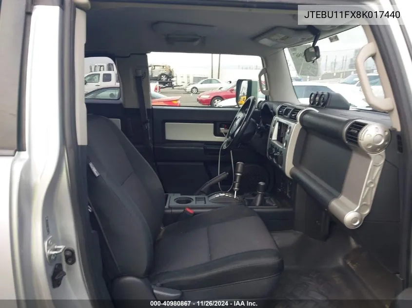 2008 Toyota Fj Cruiser VIN: JTEBU11FX8K017440 Lot: 40980867