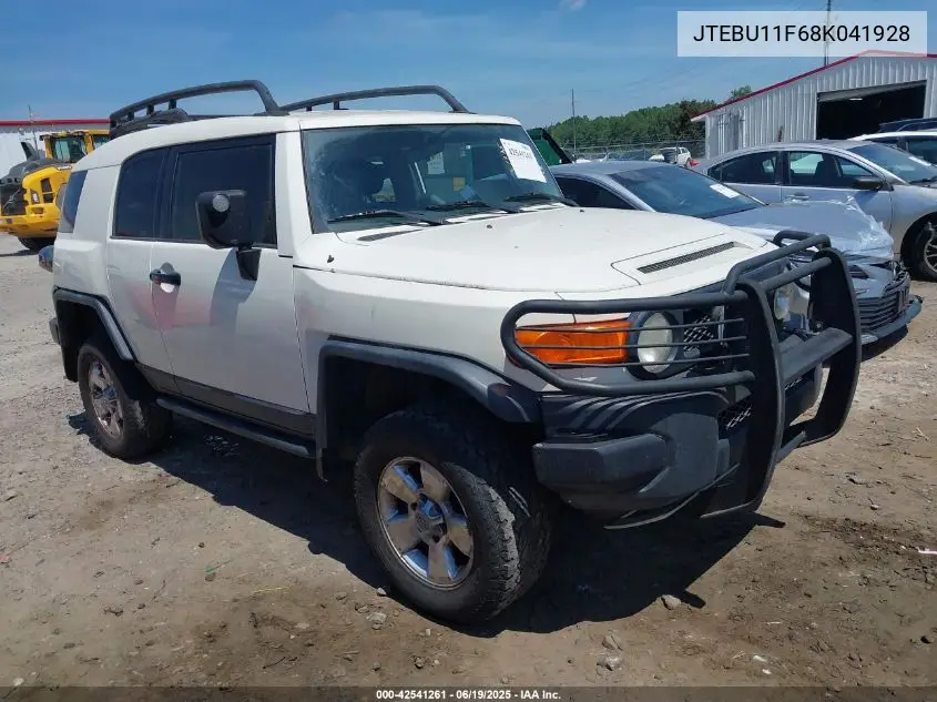 2008 Toyota Fj Cruiser VIN: JTEBU11F68K041928 Lot: 42541261
