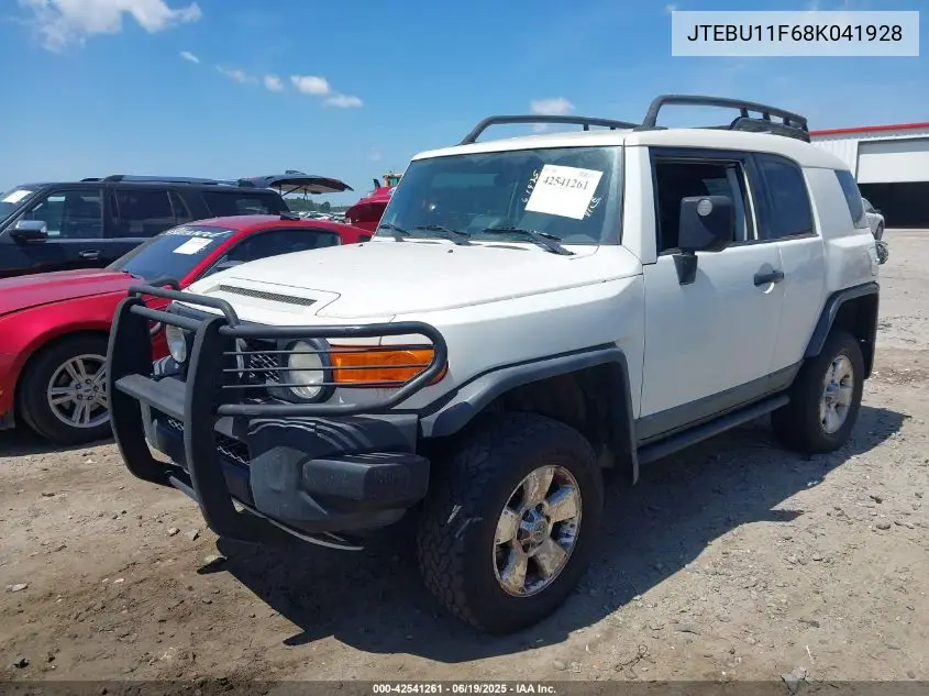 2008 Toyota Fj Cruiser VIN: JTEBU11F68K041928 Lot: 42541261