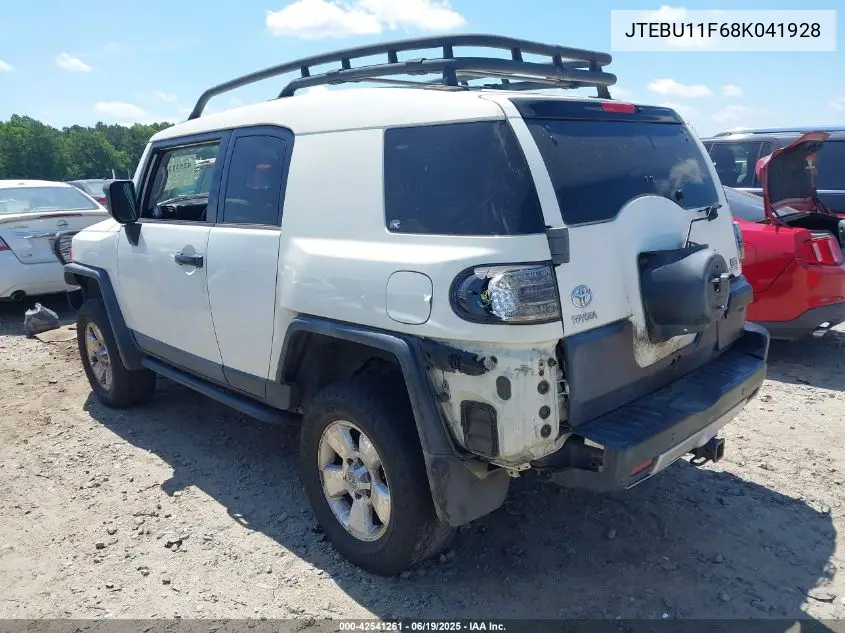 2008 Toyota Fj Cruiser VIN: JTEBU11F68K041928 Lot: 42541261