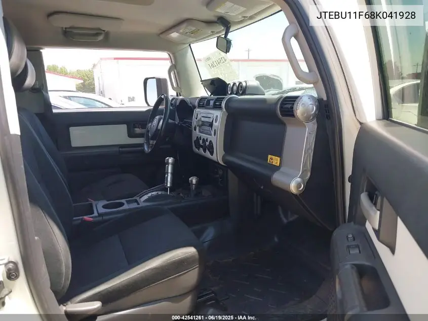 2008 Toyota Fj Cruiser VIN: JTEBU11F68K041928 Lot: 42541261