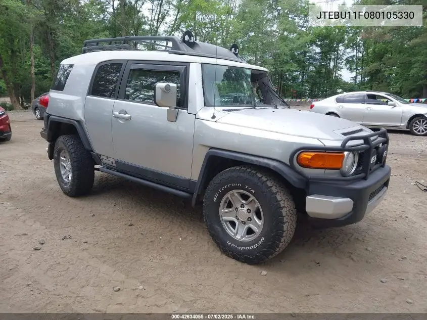 2008 Toyota Fj Cruiser VIN: JTEBU11F080105330 Lot: 42634055
