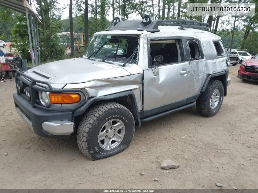 2008 Toyota Fj Cruiser VIN: JTEBU11F080105330 Lot: 42634055