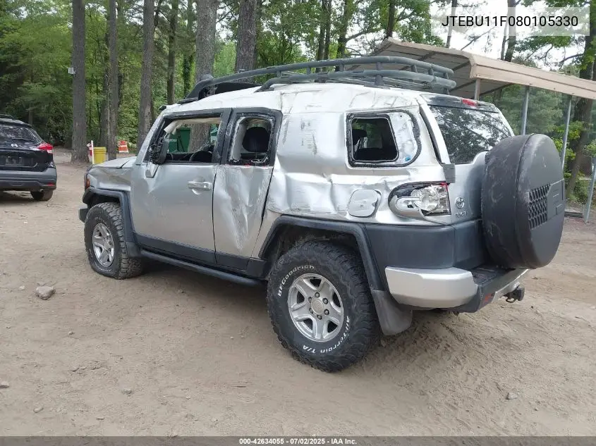 2008 Toyota Fj Cruiser VIN: JTEBU11F080105330 Lot: 42634055