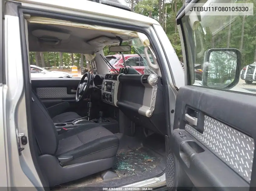 2008 Toyota Fj Cruiser VIN: JTEBU11F080105330 Lot: 42634055
