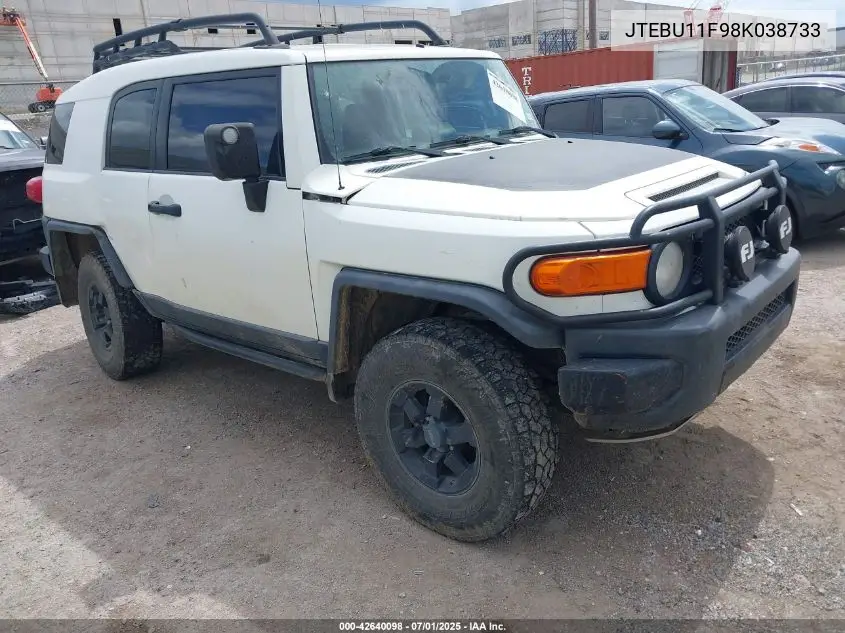 2008 Toyota Fj Cruiser VIN: JTEBU11F98K038733 Lot: 42640098