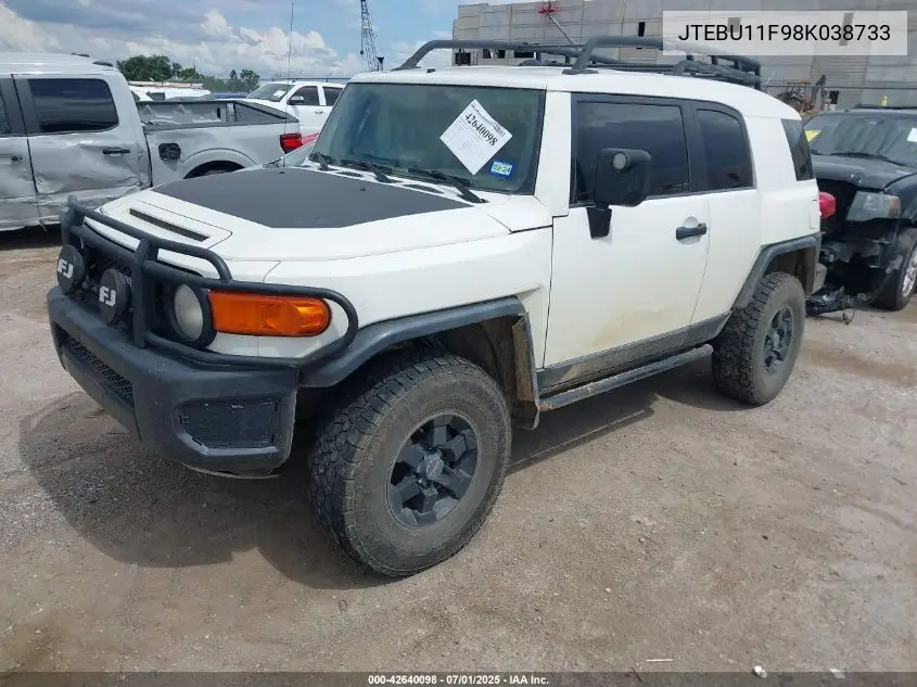 2008 Toyota Fj Cruiser VIN: JTEBU11F98K038733 Lot: 42640098