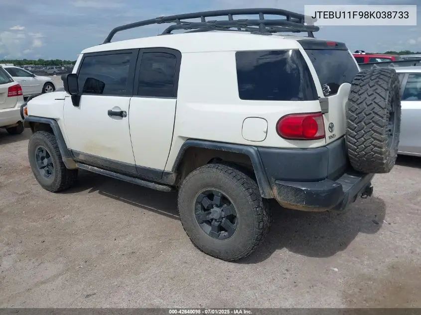 2008 Toyota Fj Cruiser VIN: JTEBU11F98K038733 Lot: 42640098