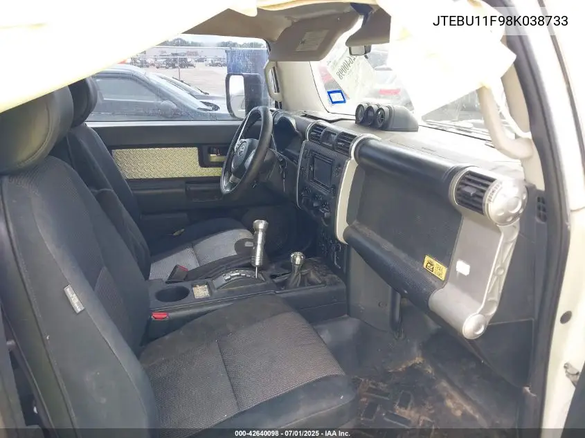2008 Toyota Fj Cruiser VIN: JTEBU11F98K038733 Lot: 42640098