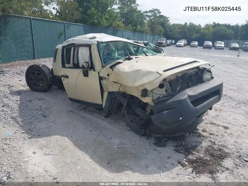 2008 Toyota Fj Cruiser VIN: JTEBU11F58K025445 Lot: 42719968