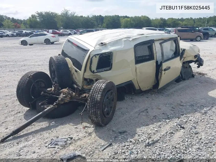 2008 Toyota Fj Cruiser VIN: JTEBU11F58K025445 Lot: 42719968