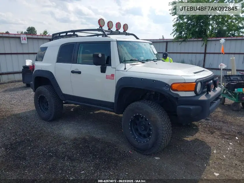 2010 Toyota Fj Cruiser VIN: JTEBU4BF7AK092845 Lot: 42574072