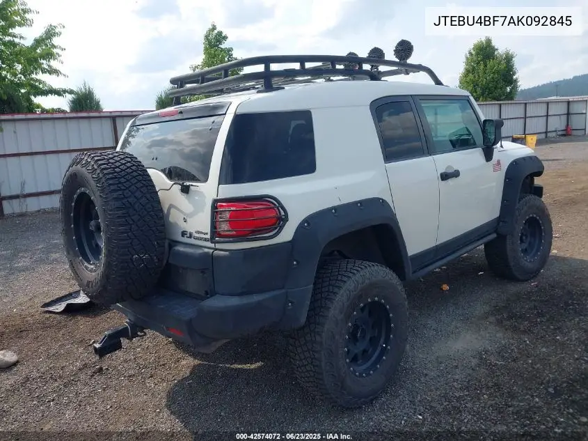 2010 Toyota Fj Cruiser VIN: JTEBU4BF7AK092845 Lot: 42574072