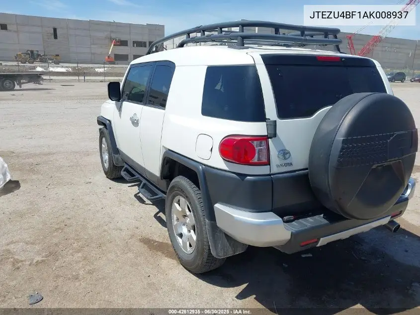 2010 Toyota Fj Cruiser VIN: JTEZU4BF1AK008937 Lot: 42612935