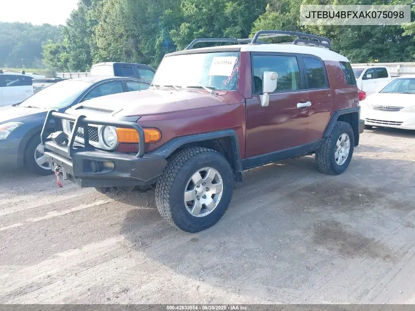 2010 Toyota Fj Cruiser VIN: JTEBU4BFXAK075098 Lot: 42633554