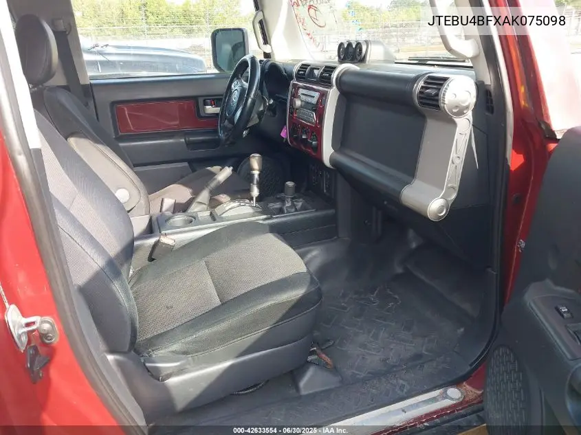 2010 Toyota Fj Cruiser VIN: JTEBU4BFXAK075098 Lot: 42633554