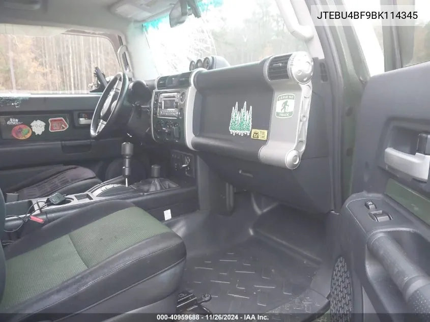 2011 Toyota Fj Cruiser VIN: JTEBU4BF9BK114345 Lot: 40959688