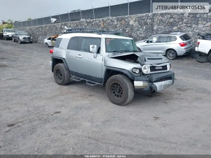 2011 Toyota Fj Cruiser VIN: JTEBU4BF0BK105436 Lot: 42665731