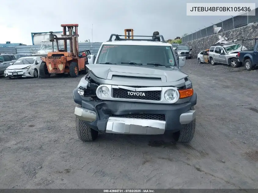 2011 Toyota Fj Cruiser VIN: JTEBU4BF0BK105436 Lot: 42665731