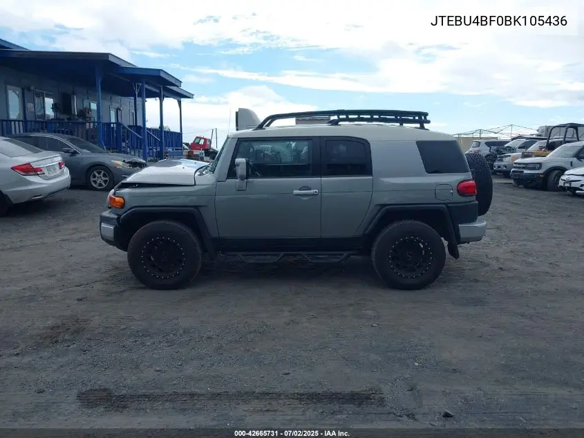 2011 Toyota Fj Cruiser VIN: JTEBU4BF0BK105436 Lot: 42665731