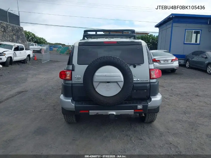 2011 Toyota Fj Cruiser VIN: JTEBU4BF0BK105436 Lot: 42665731