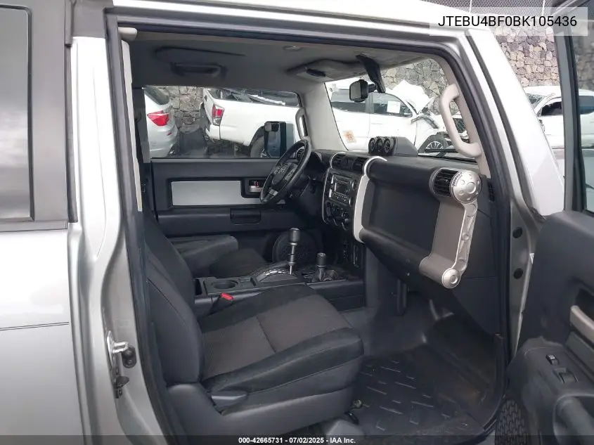 2011 Toyota Fj Cruiser VIN: JTEBU4BF0BK105436 Lot: 42665731