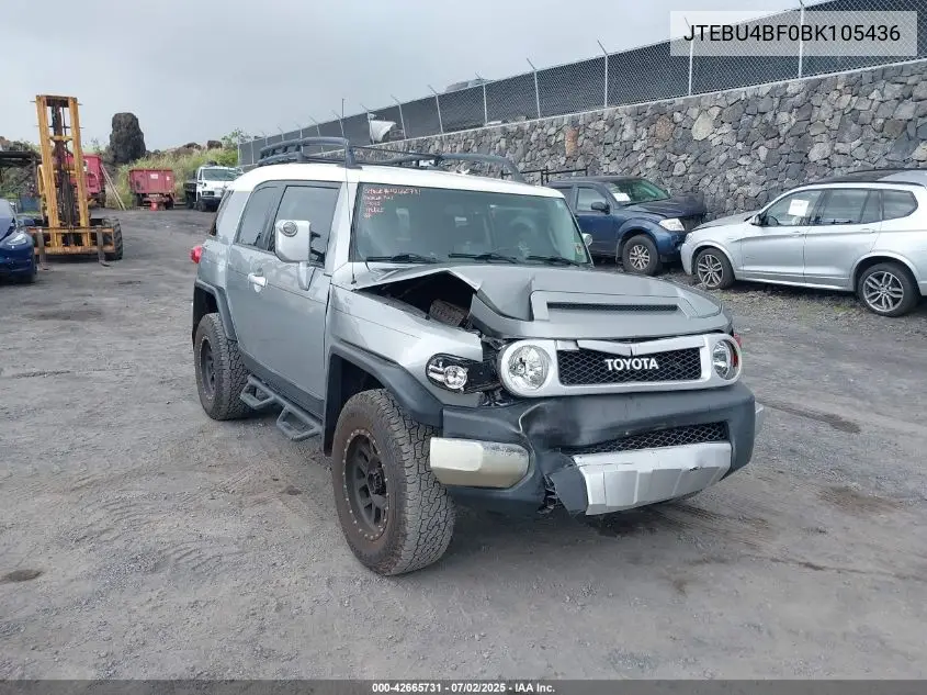 2011 Toyota Fj Cruiser VIN: JTEBU4BF0BK105436 Lot: 42665731
