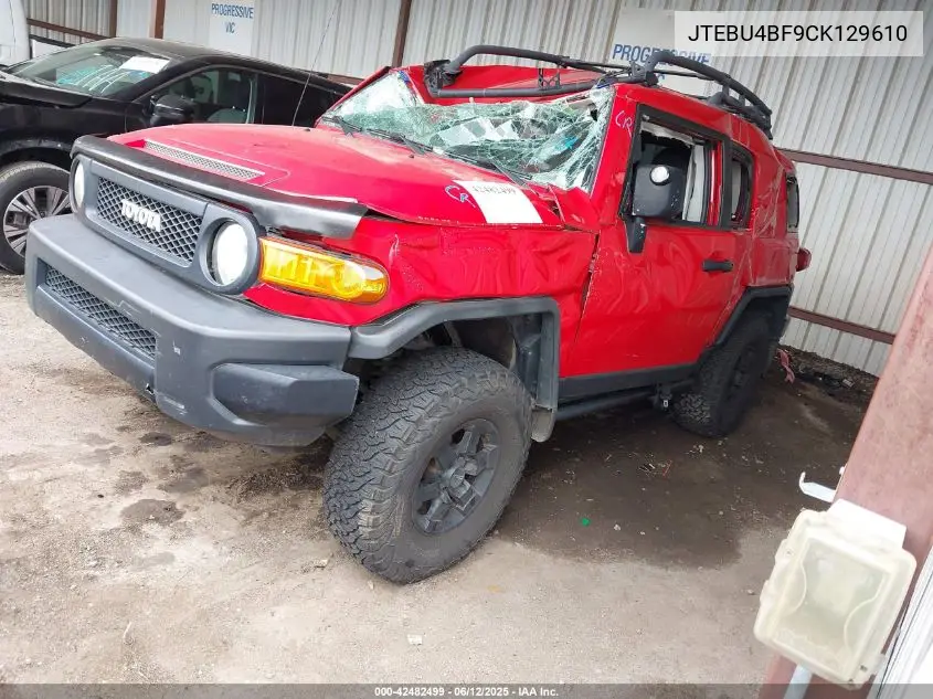 2012 Toyota Fj Cruiser VIN: JTEBU4BF9CK129610 Lot: 42482499