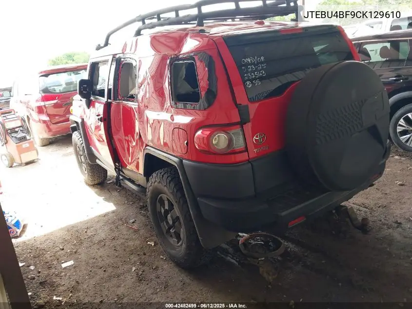 2012 Toyota Fj Cruiser VIN: JTEBU4BF9CK129610 Lot: 42482499