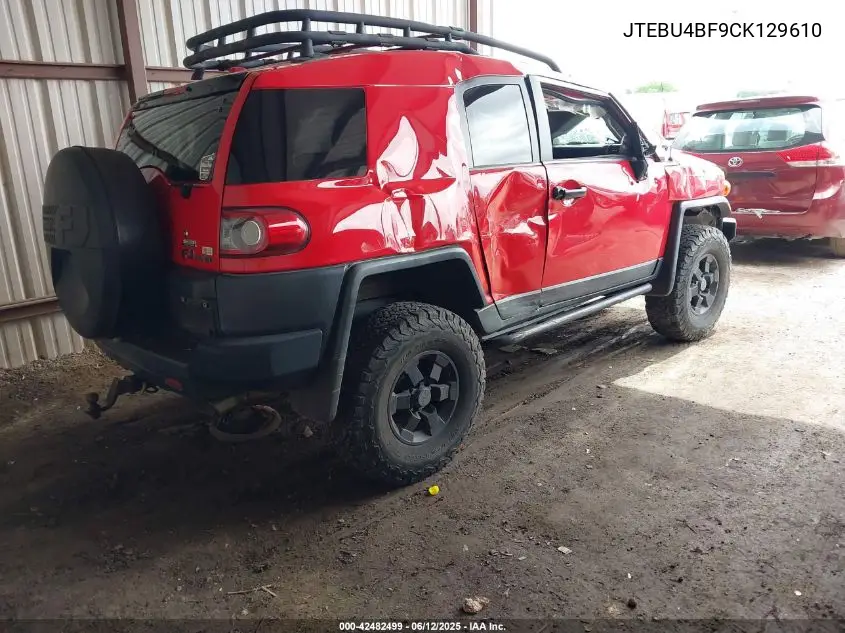 2012 Toyota Fj Cruiser VIN: JTEBU4BF9CK129610 Lot: 42482499