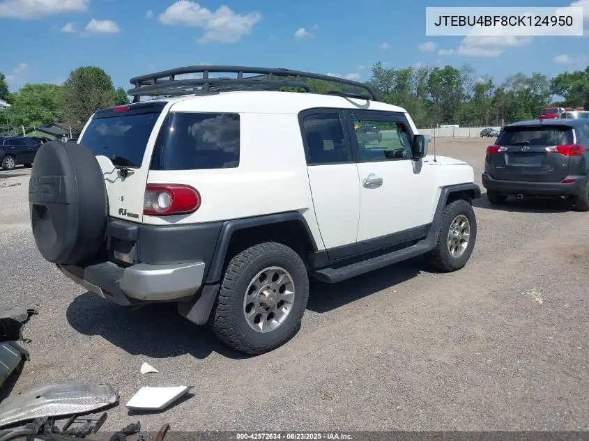 2012 Toyota Fj Cruiser VIN: JTEBU4BF8CK124950 Lot: 42572634