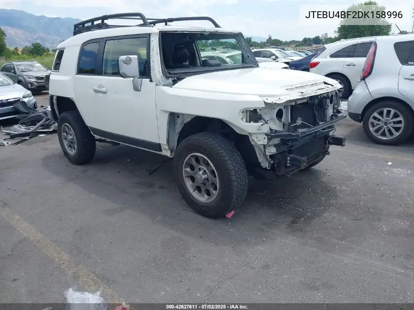 2013 Toyota Fj Cruiser VIN: JTEBU4BF2DK158996 Lot: 42627611