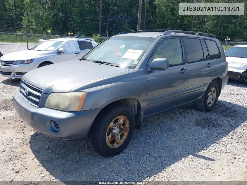 2001 Toyota Highlander VIN: JTEGD21A110013701 Lot: 42605538