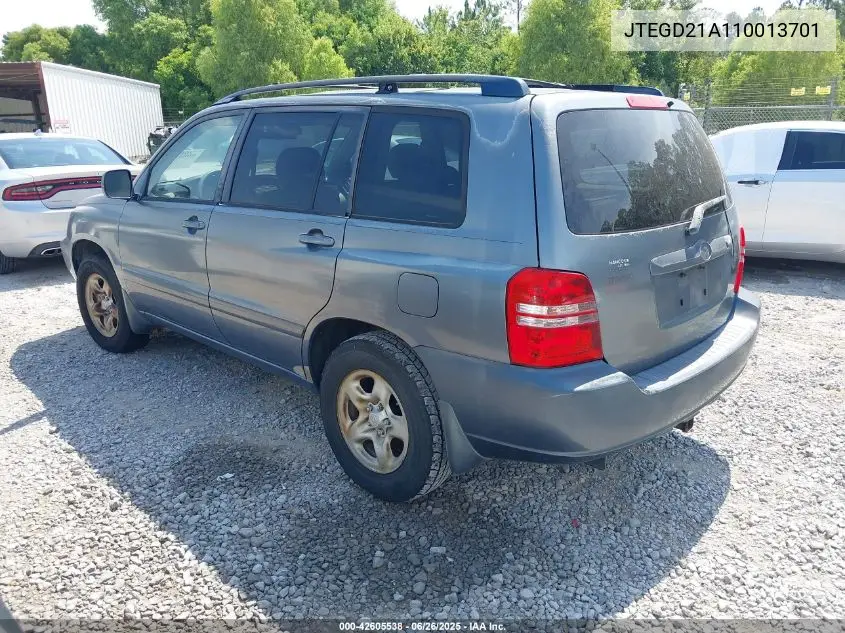 2001 Toyota Highlander VIN: JTEGD21A110013701 Lot: 42605538