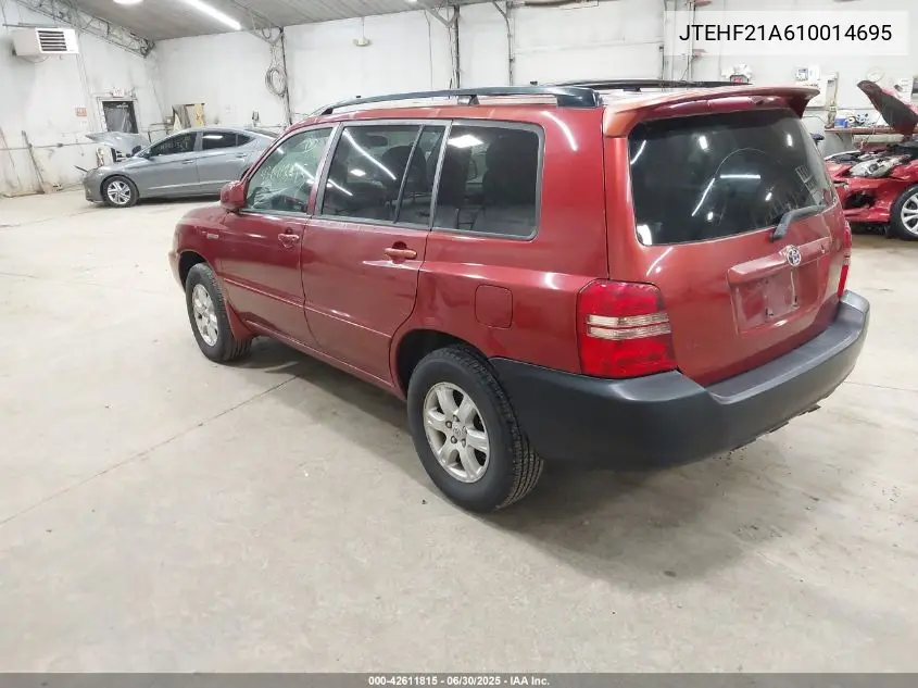 2001 Toyota Highlander V6 VIN: JTEHF21A610014695 Lot: 42611815